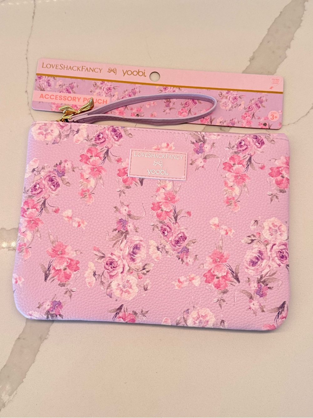 💜 LoveShackFancy x Target - Flat Zip Pencil Case with Strap - Hibiscus